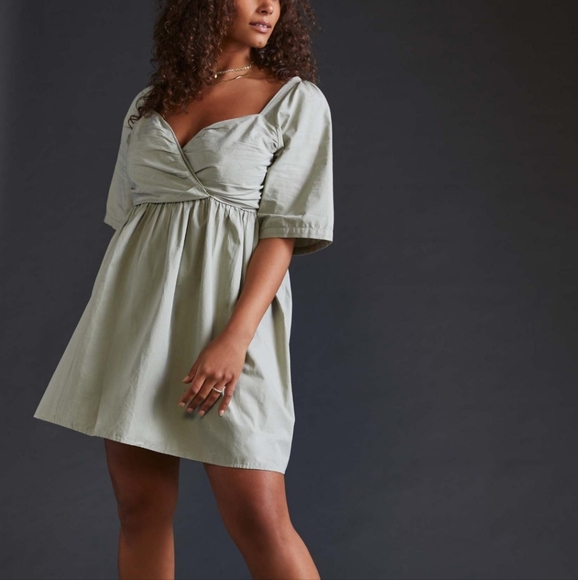 Forever That Girl Ruched Babydoll Mini Dress Size 1X